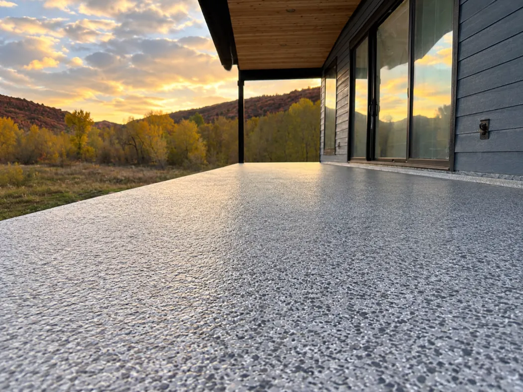 Epoxy flake coating on a deck — HIRALEX LLC