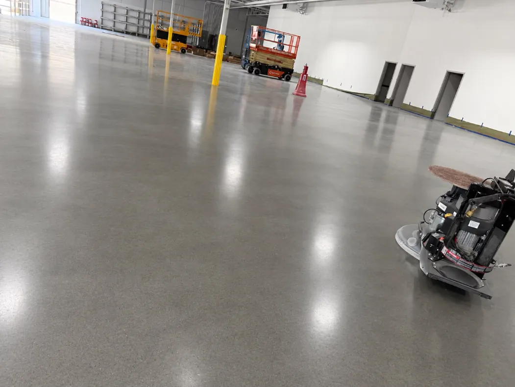 Polished concrete warehouse floor — HIRALEX LLC